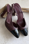 Bordo Rugan Topuklu Ayakkabı