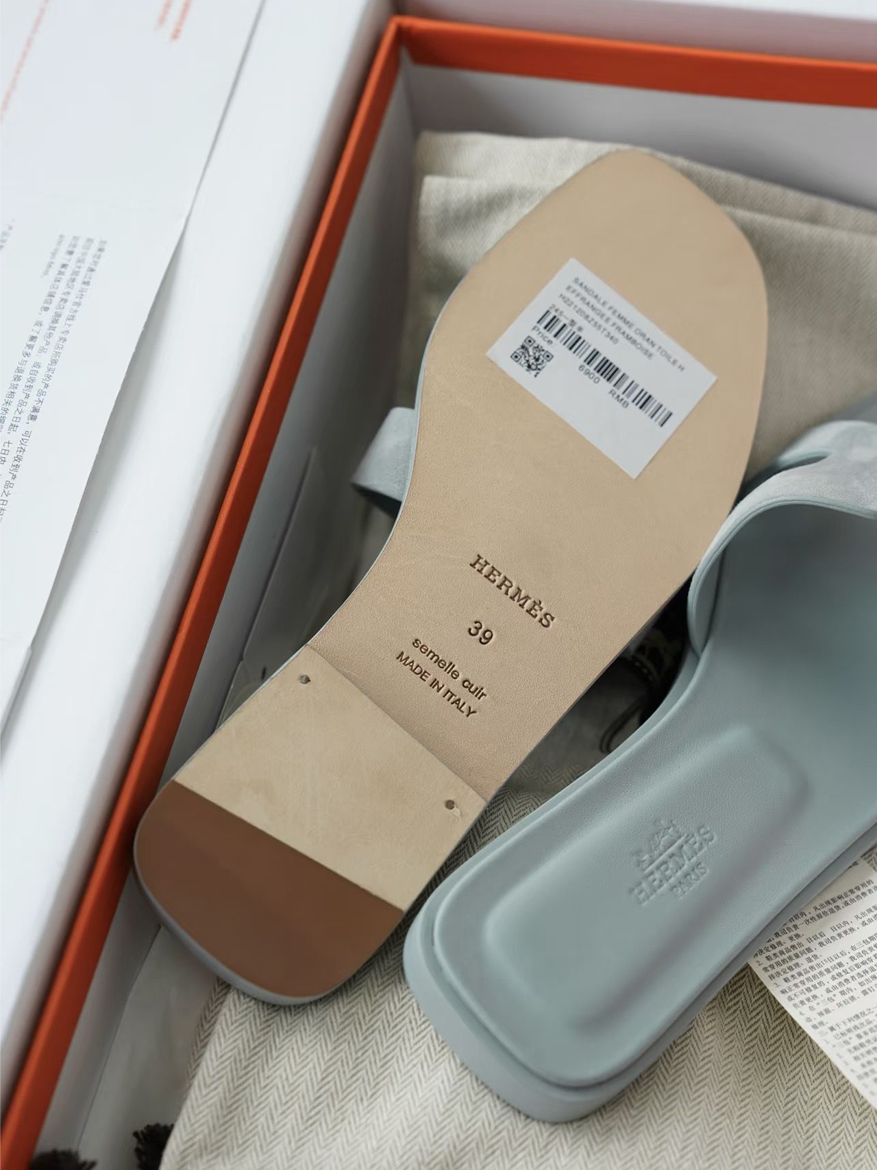 Hrmes oran sandal Mavi