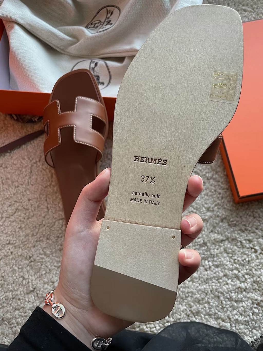 Hrmes oran sandal Kahverengi