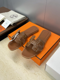 Hrmes oran sandal Kahverengi İşlemeli