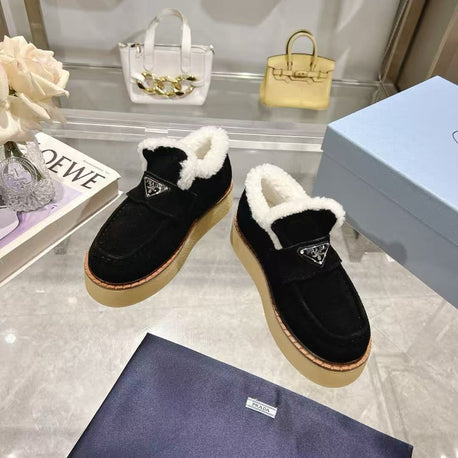 Prada premium yün platform ayakkabı